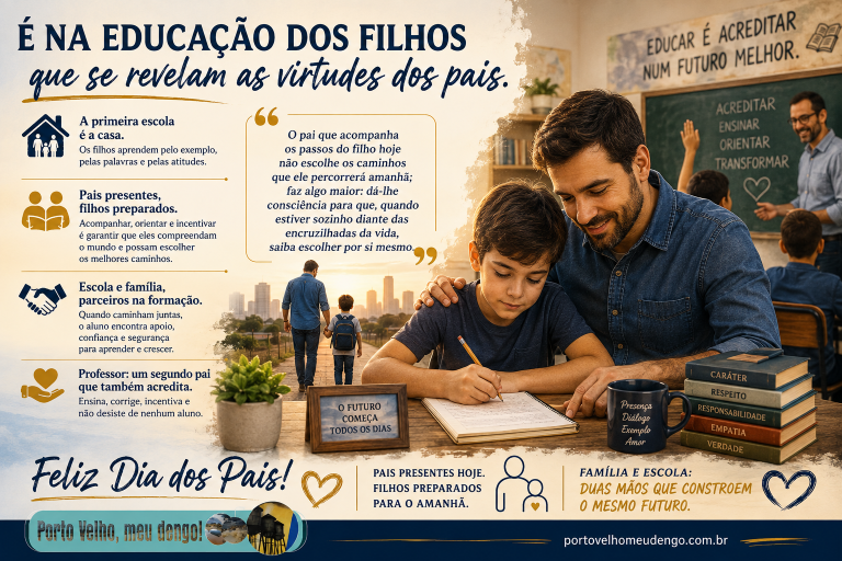 É NA EDUCAÇÃO DOS FILHOS QUE SE REVELAM AS VIRTUDES DOS PAIS